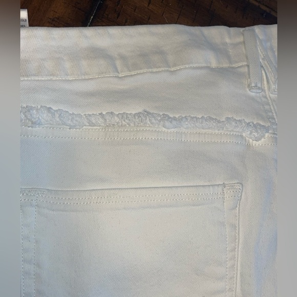 Good American glc1046t white jeans fringe detail NWT Skinny size 24 euro summer - Picture 10 of 10